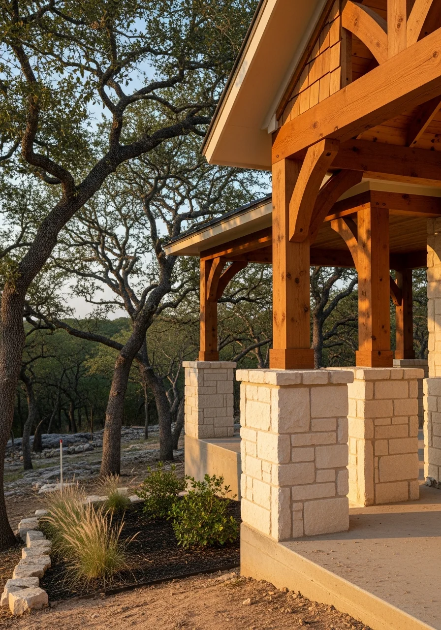 Detail of quality workmanship on a Dripping Springs property, showing craftsmanship suited to Hill Country construction.
